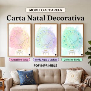 Carta Natal Decorativa Modelo Acuarela