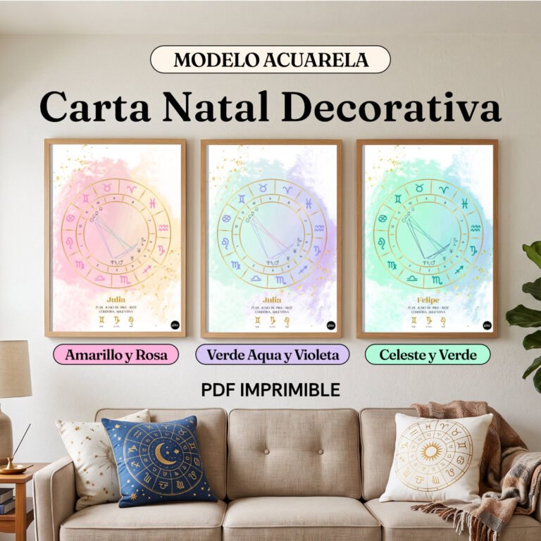 Carta Natal Decorativa Modelo Acuarela