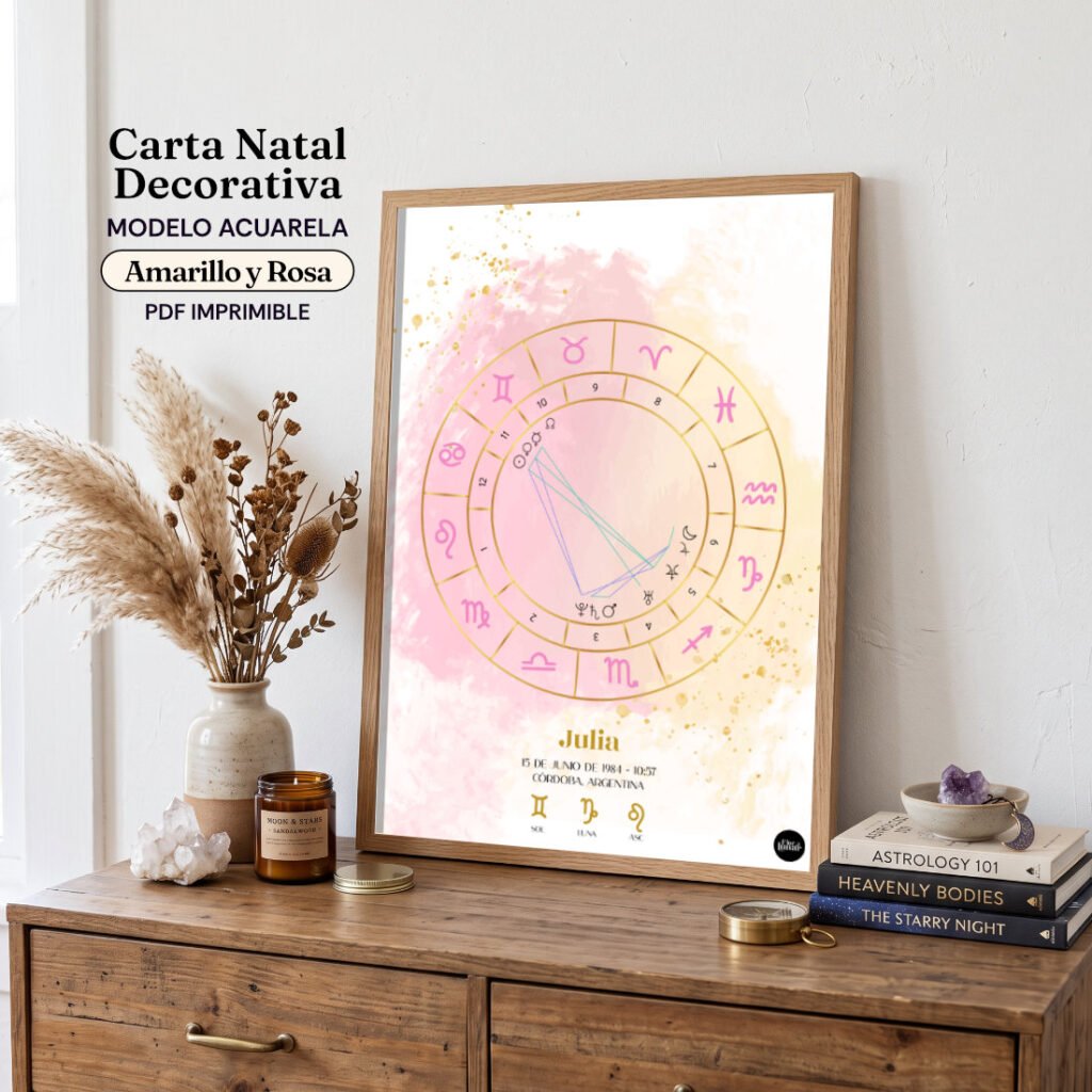 Carta Natal Decorativa – Modelo Acuarela