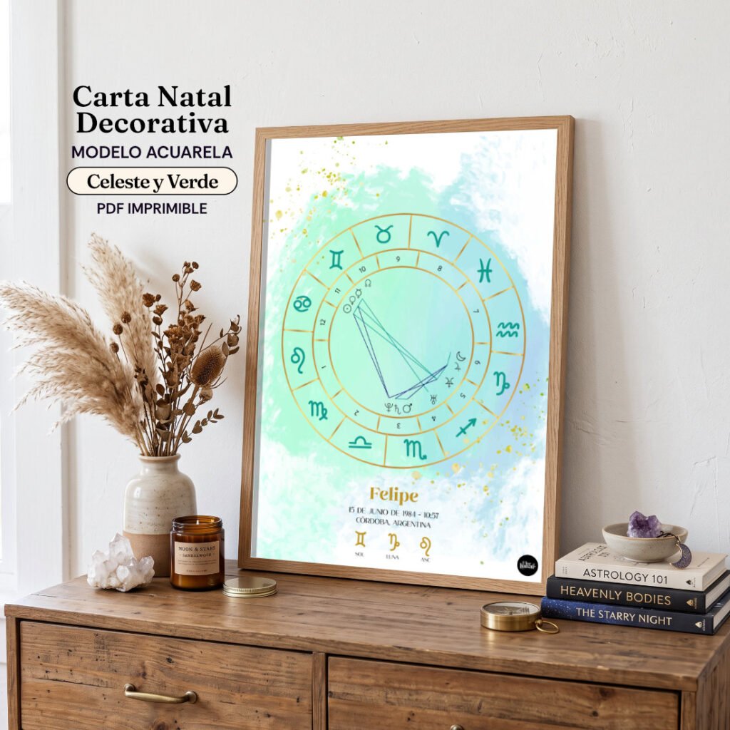 Carta Natal Decorativa – Modelo Acuarela