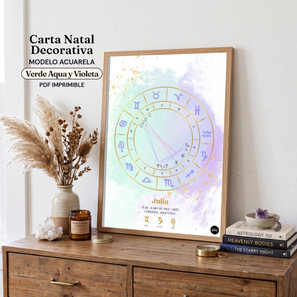 Carta Natal Decorativa – Modelo Acuarela