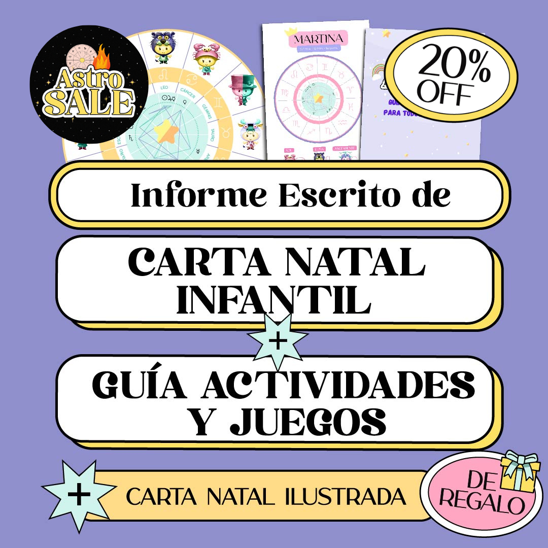 🐣Pack Astral Infantil: Informe Escrito de Carta Natal + Guía de Juegos + Carta Ilustrada de Regalo