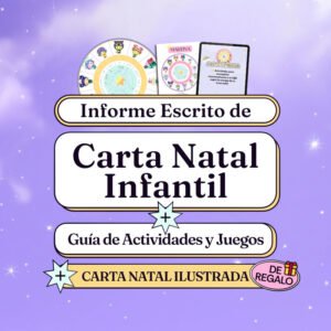 Pack Astral Infantil - Carta natal infantil + Guia de juegos y actividades + Carta natal ilustrada de regalo