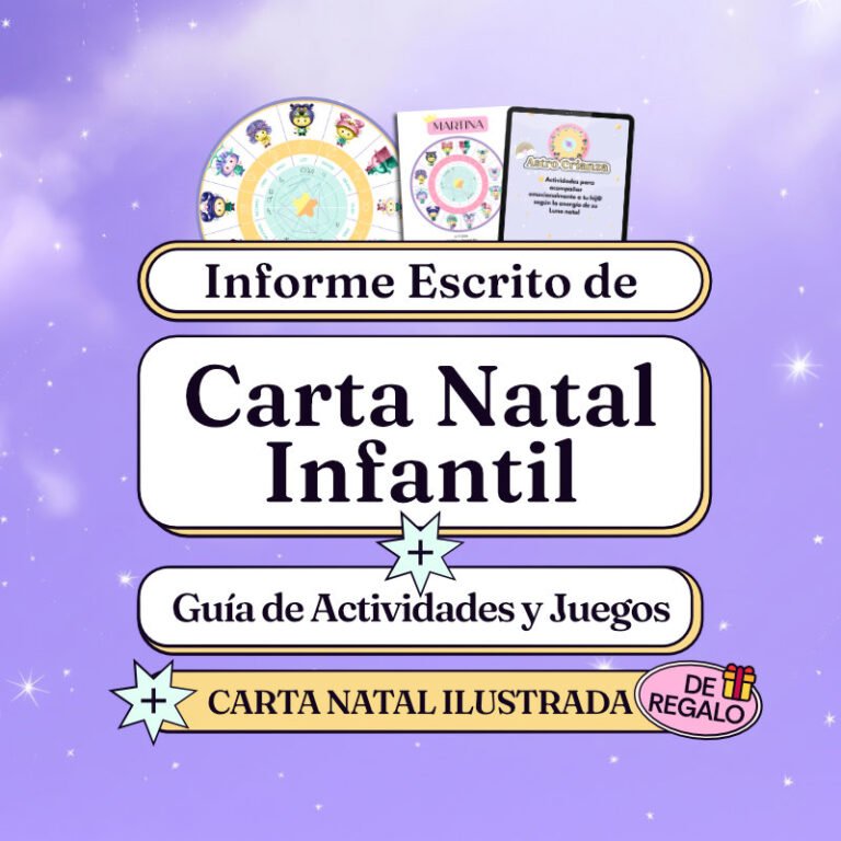 Pack Astral Infantil - Carta natal infantil + Guia de juegos y actividades + Carta natal ilustrada de regalo