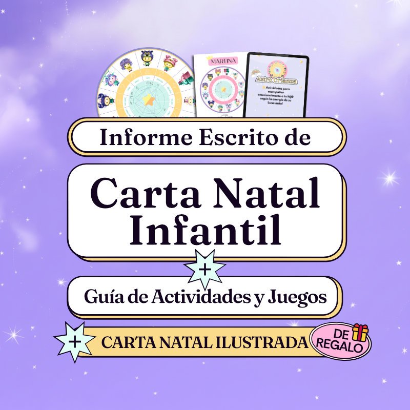 Pack Astral Infantil: Informe Escrito de Carta Natal Infantil + Guía de Actividades + Carta Ilustrada de Regalo
