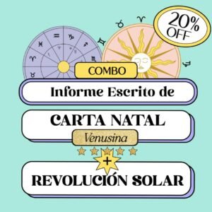 combo informe escrito de carta natal venusina y revolucion solar