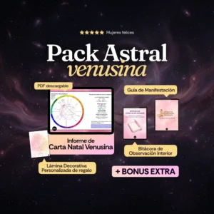 Pack Astral Venusina - Informe de Carta Natal Venusina + Guía de manifestacion + Bitácora de Observacion interior + Lámina decorativa + Bonus extras