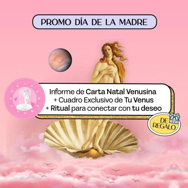 promo dia de la madre informe carta natal venusina + cuadro exclusivo de tu venus + ritual para conectar con tu deseo