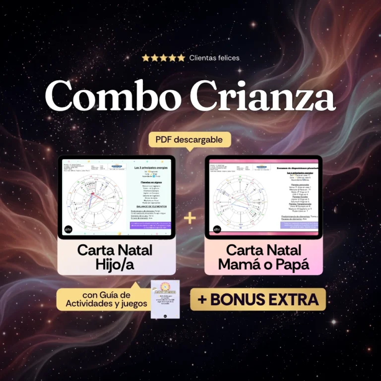 Combo Crianza - Carta Natal Infantil de Hijo/a y Carta Natal Mama o Papá - FlorLunar