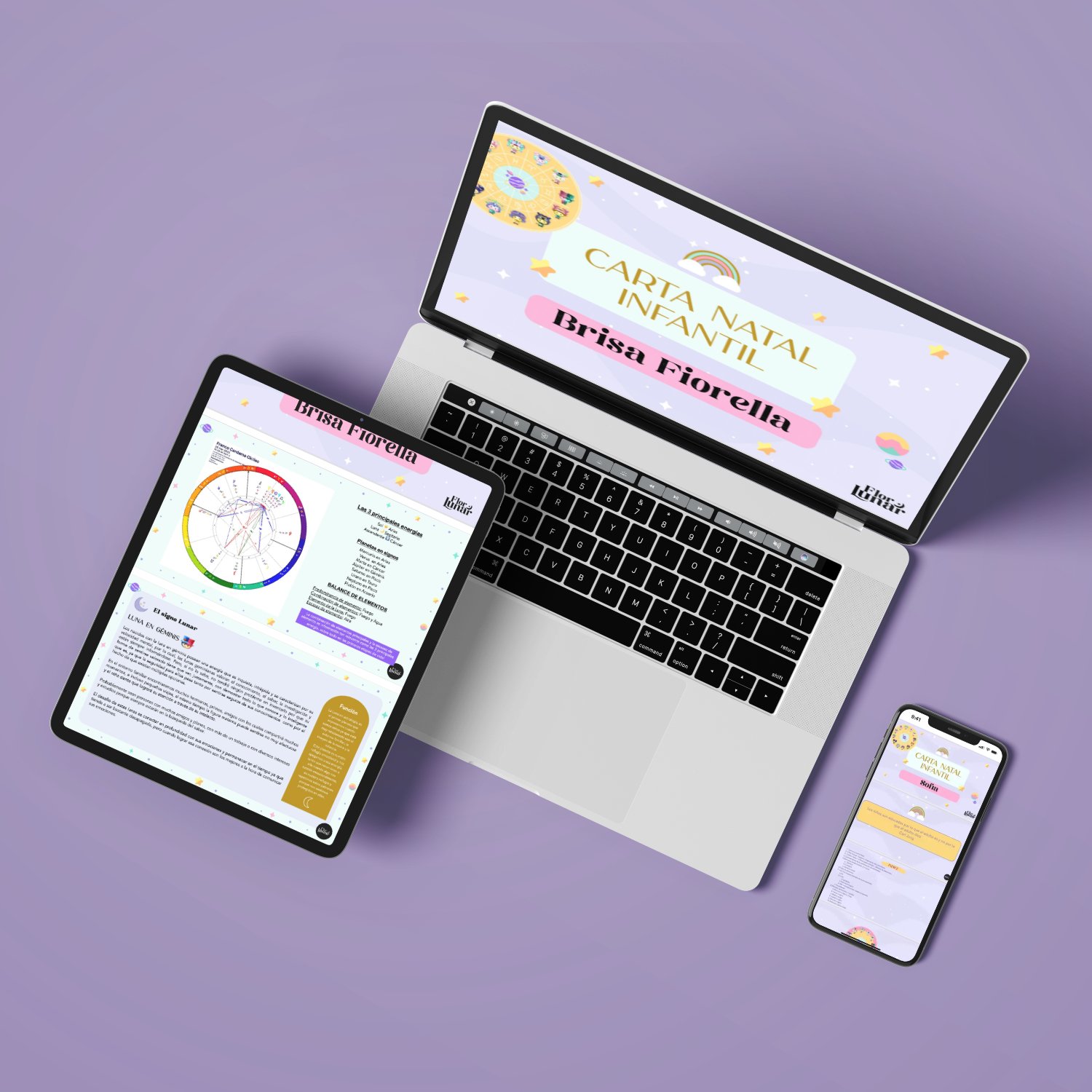 Informe Carta Natal Infantil Flor Lunar