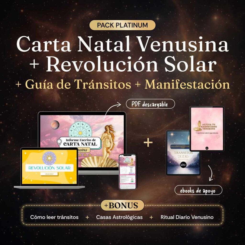 PACK PLATINUM  👑 Carta Natal Venusina + Revolución Solar 2026/2027 + Bonus