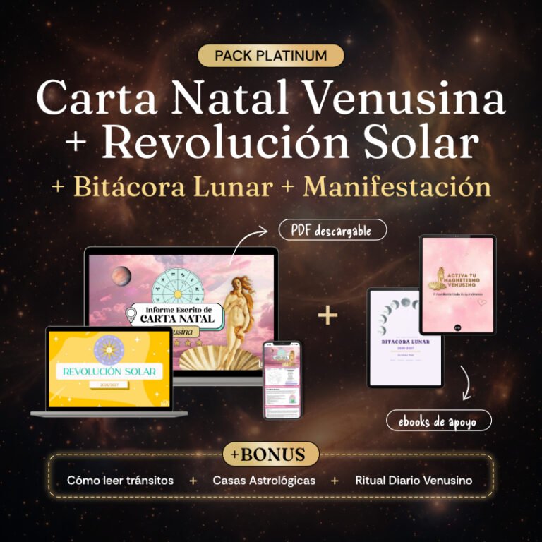 Carta Natal Venusina + Revolucion Solar + Bitacora Lunar + Manifestacion