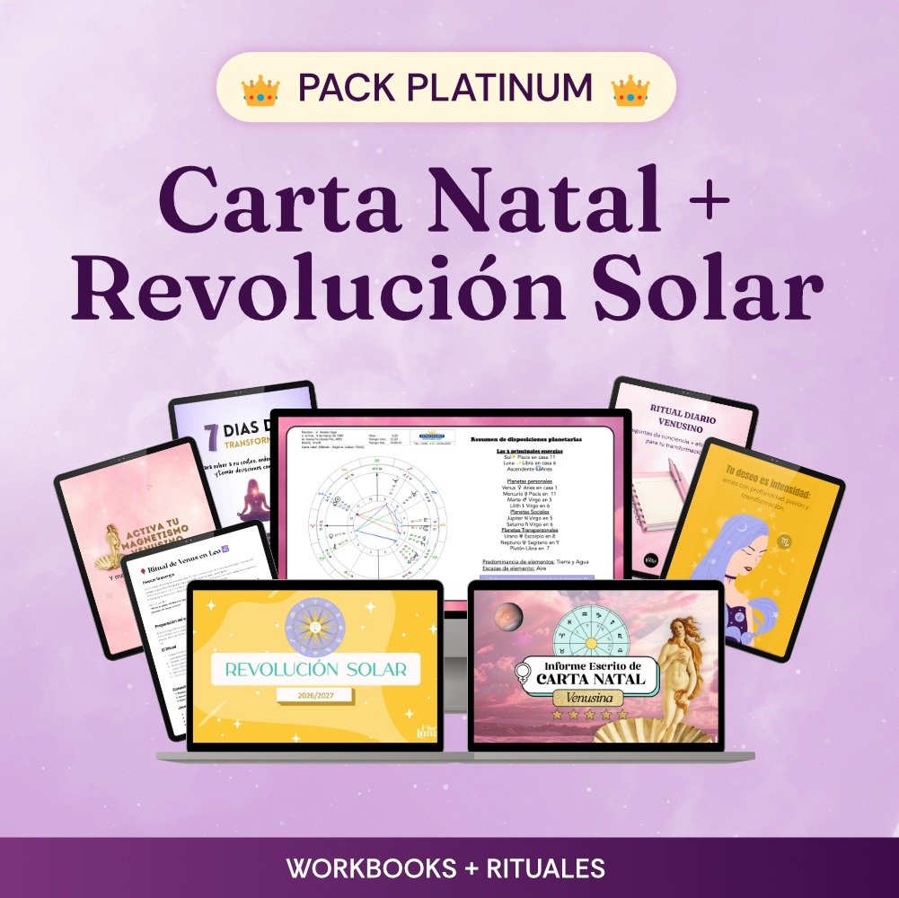 PACK PLATINUM  👑 Carta Natal Venusina + Revolución Solar Personalizada + Bonus